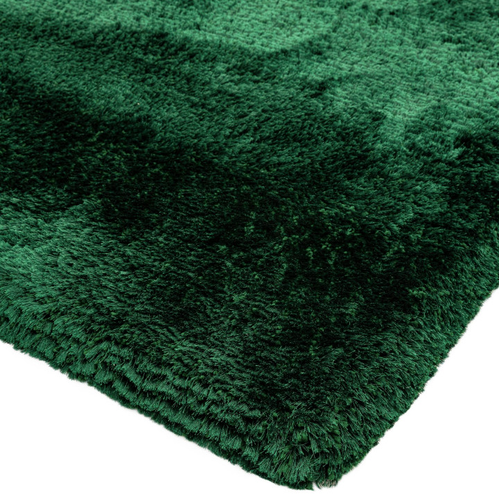 Rug Plush plain dark green emerald green 160x230