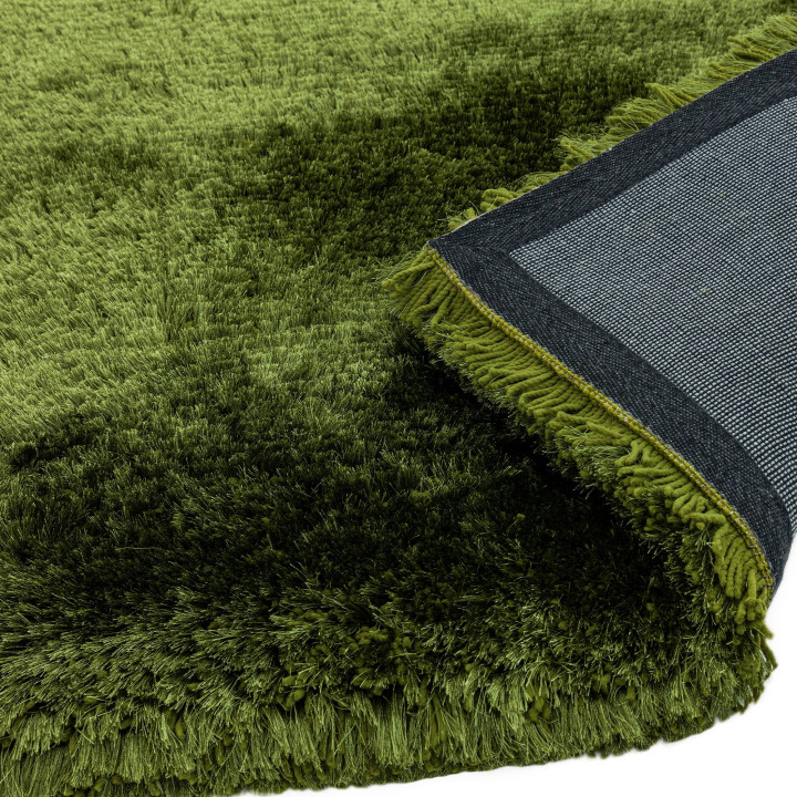 Rug Plush plain olive green dark green 70x140 cm