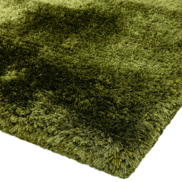 Rug Plush plain olive green dark green 160x230 c