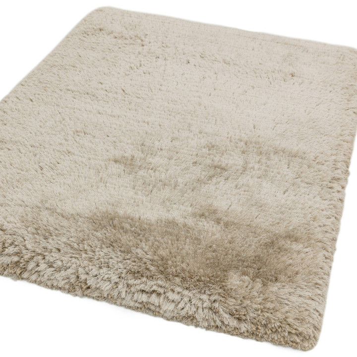 Rug Plush plain beige light taupe 70x140 cm