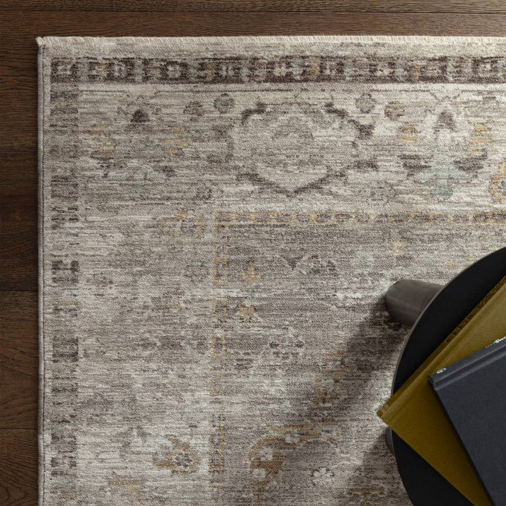 Rug Jasper floral with medallion grey beige écru