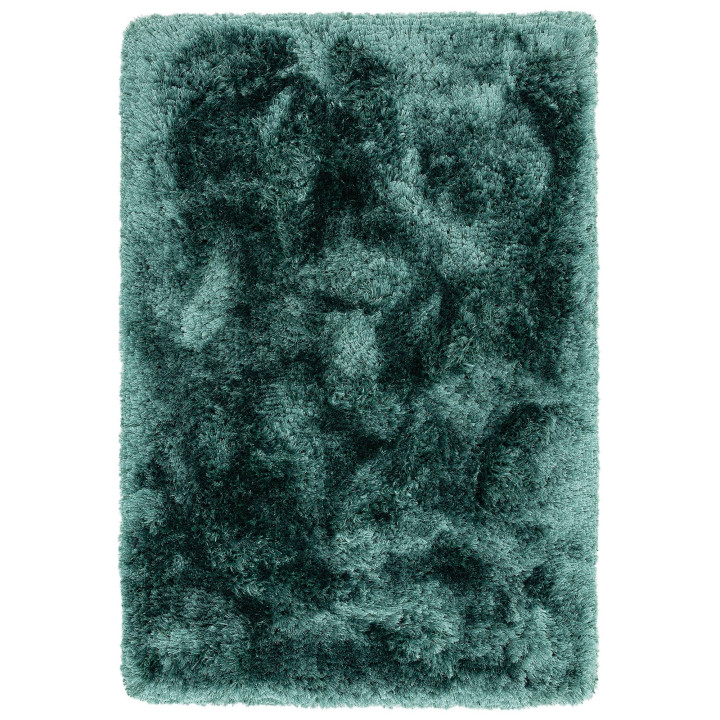 Rug Plush plain petrol blue dark green 200x300 c