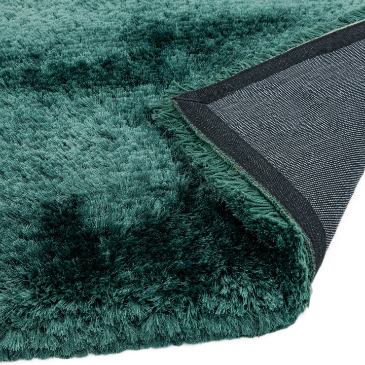 Rug Plush plain petrol blue dark green 200x300 c