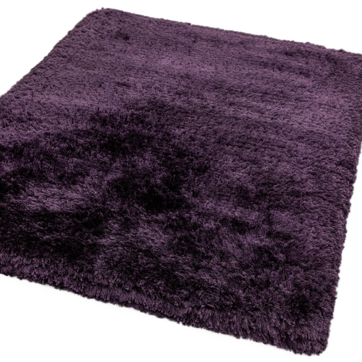 Rug Plush plain dark purple 160x230 cm