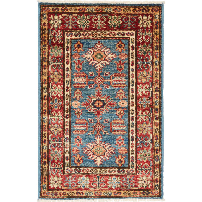 Tappeto Originale Kazak Fine Pakistan 61x95 Blu