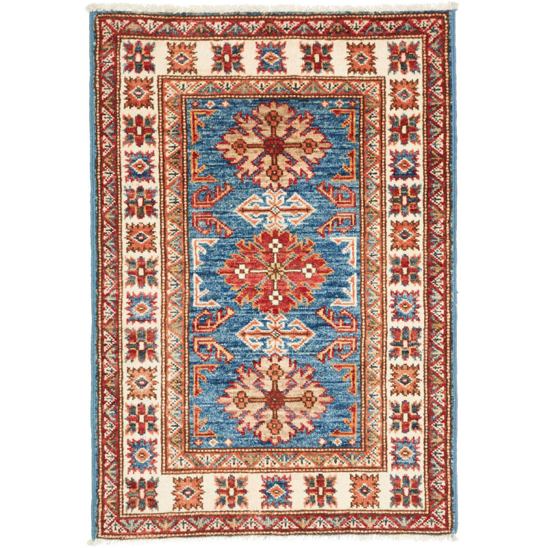 Hand Made Rug Kazak Fine Pakistan 64x97 Blue Cr