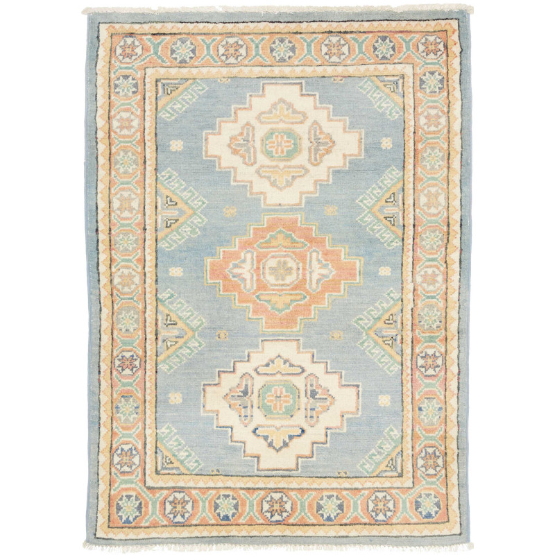 Hand Made Rug Kazak Afghanistan 80x114 Dusty Bl