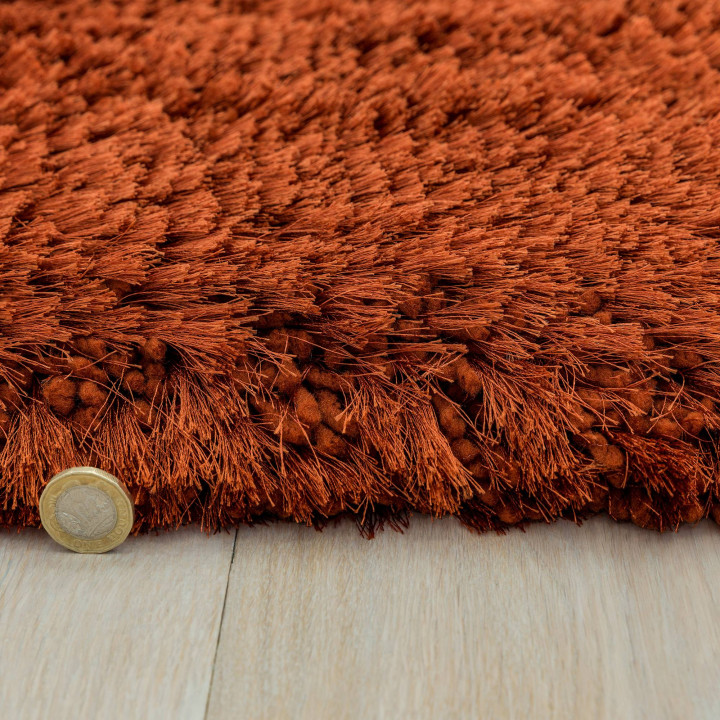 Rug Plush plain copper orange 120x170 cm