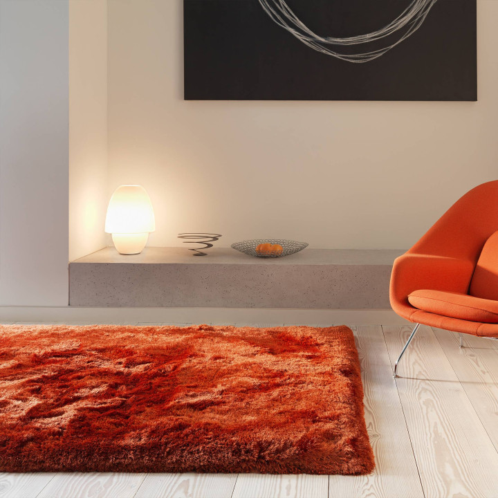 Rug Plush plain orange 140x200 cm