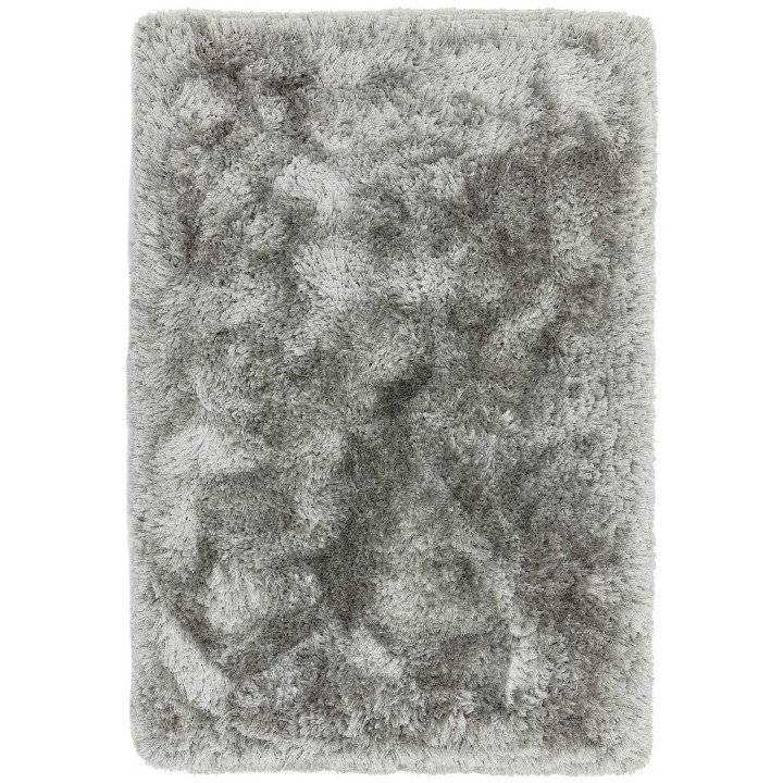 Rug Plush plain grey silver 200x300 cm