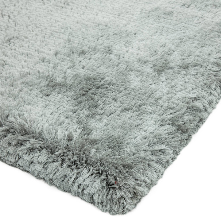 Rug Plush plain grey silver 200x300 cm