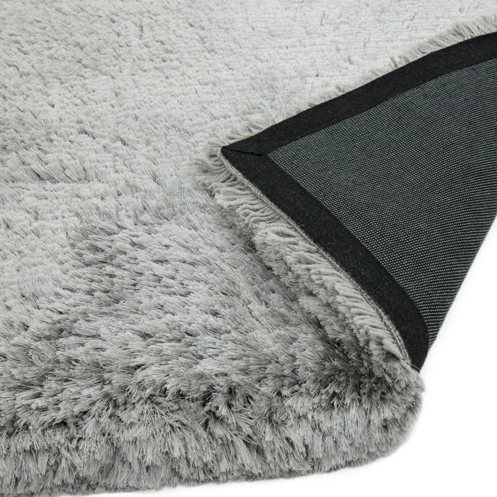 Rug Plush plain grey silver 200x300 cm