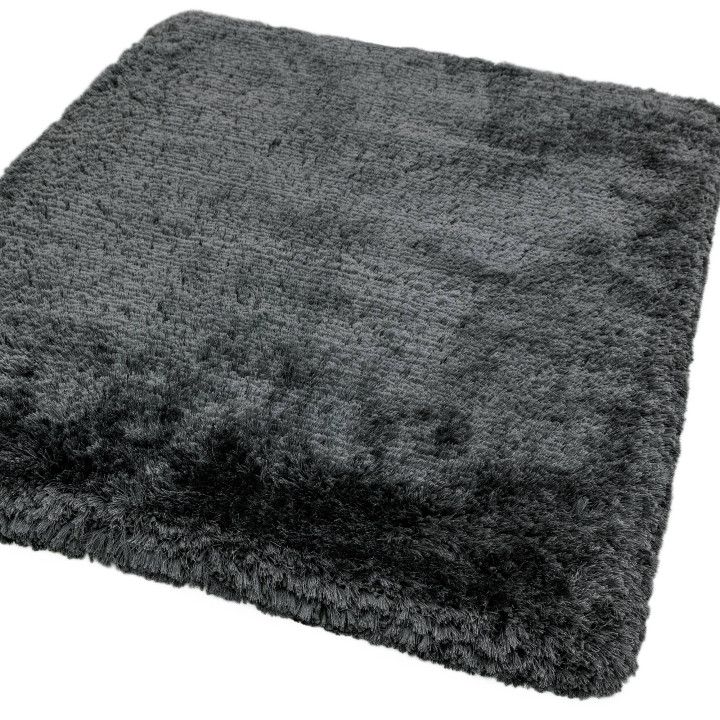 Rug Plush plain grey silver 140x200 cm