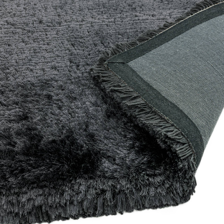 Rug Plush plain grey silver 140x200 cm