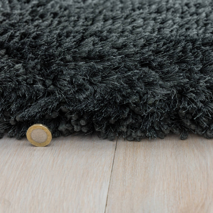 Rug Plush plain grey silver 140x200 cm