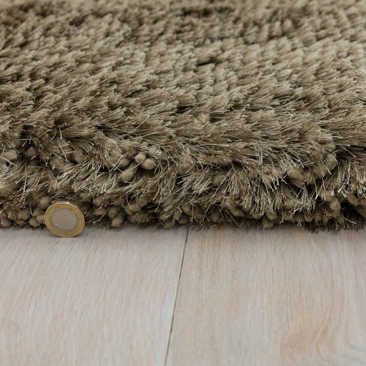 Tappeto Plush tinta unita beige e tortora Quadra