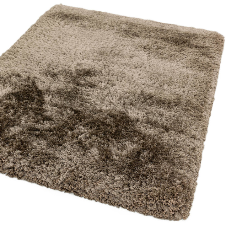 Tappeto Plush tinta unita tortora e beige 200x30