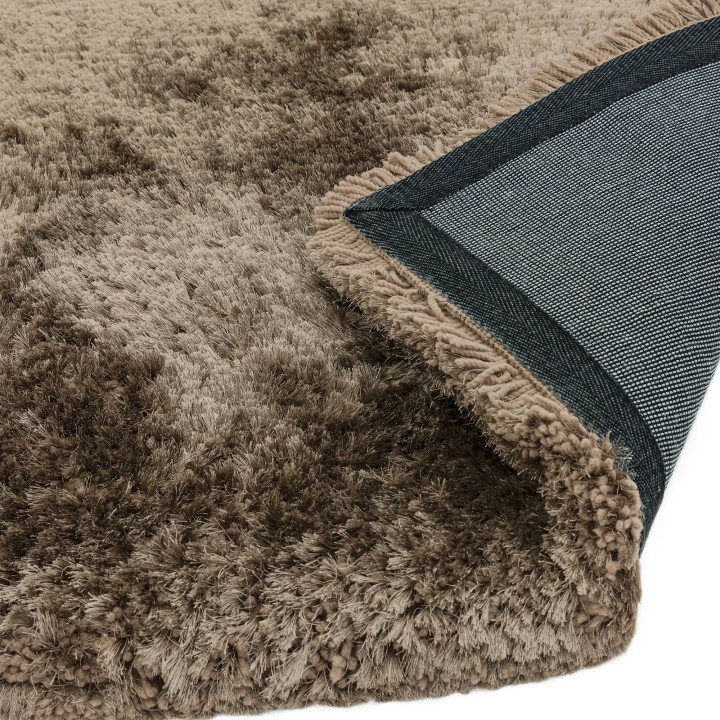 Tappeto Plush tinta unita tortora e beige 200x30