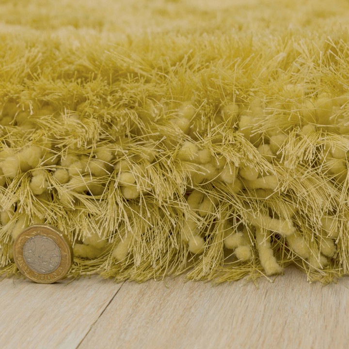 Tappeto Plush tinta unita giallo e oro 200x300 c