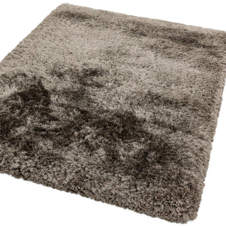 Rug Plush plain grey taupe 70x140 cm