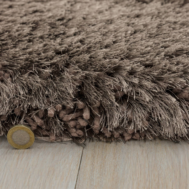 Rug Plush plain grey taupe 70x140 cm
