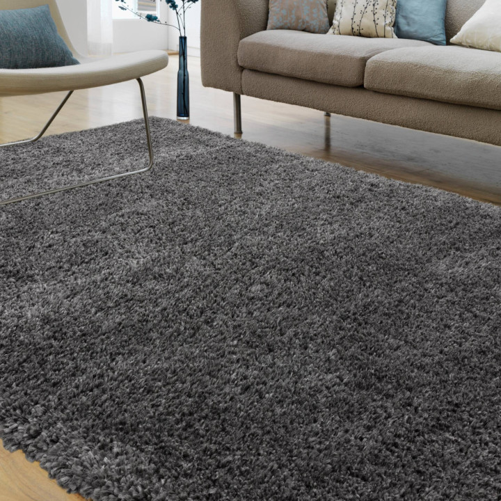 Rug Ritchie plain dark grey 200x290 cm