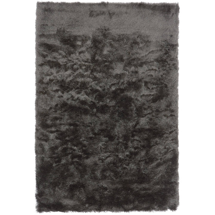 Rug Whisper plain dark grey silver 90x150 cm
