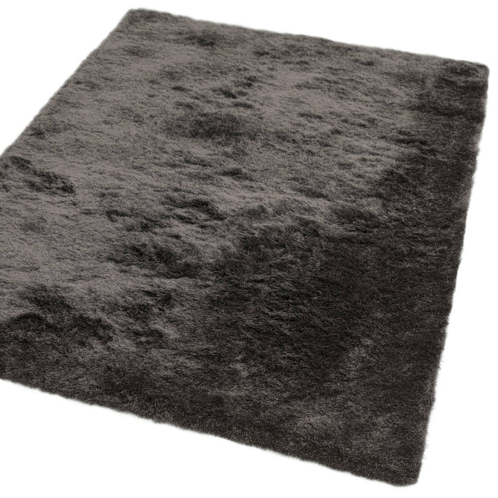 Tappeto Whisper tinta unita grigio scuro e argen