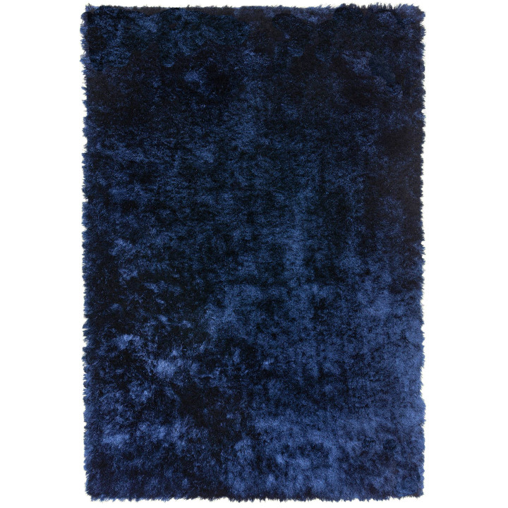 Tappeto Whisper tinta unita blu scuro e blu coba