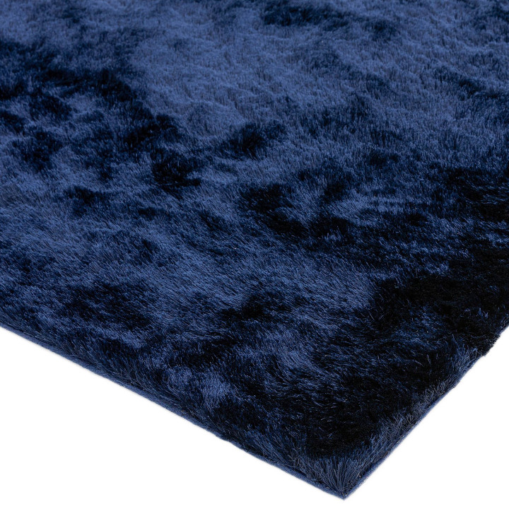 Rug Whisper plain dark blue cobalt blue 90x150 c