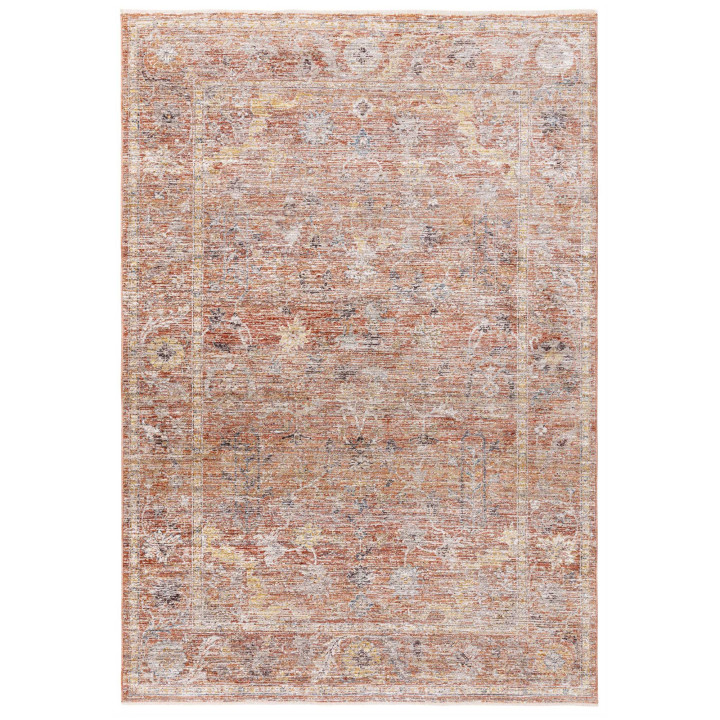 Tappeto Jasper medaglione floreale rosso mattone