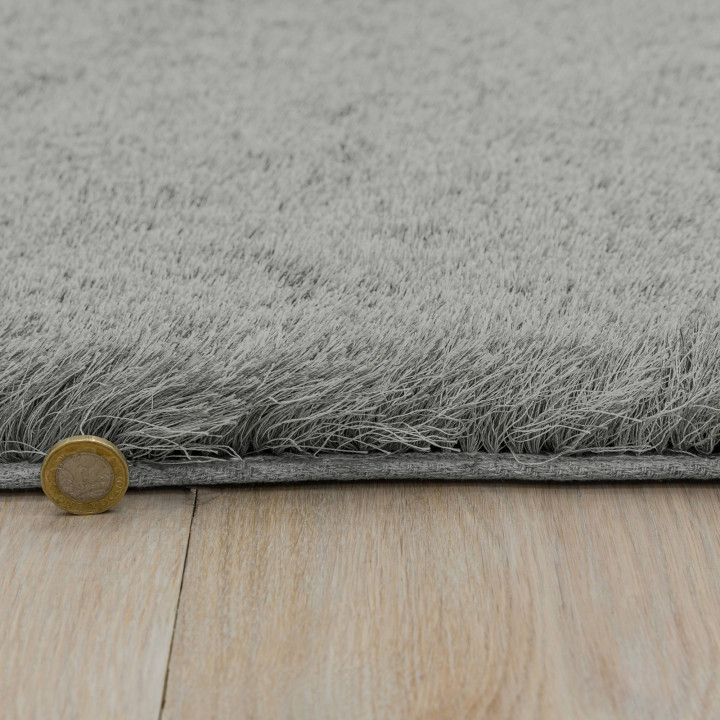 Rug Whisper plain light grey dark grey silver 14