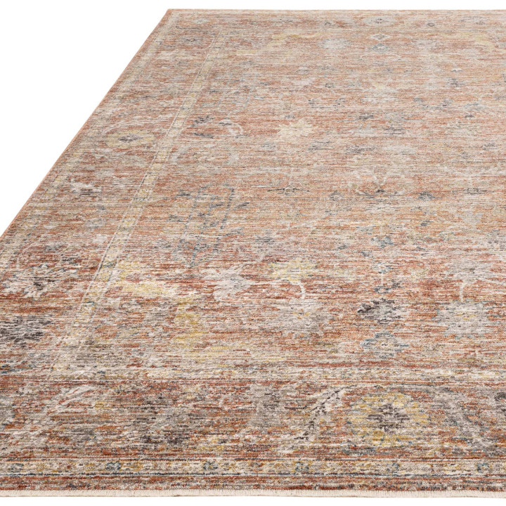 Tappeto Jasper medaglione floreale rosso mattone