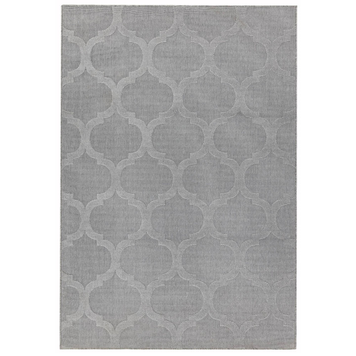 Rug Antibes geometric light grey dark grey 80x15