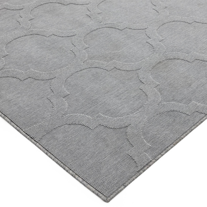 Rug Antibes geometric light grey dark grey 80x15