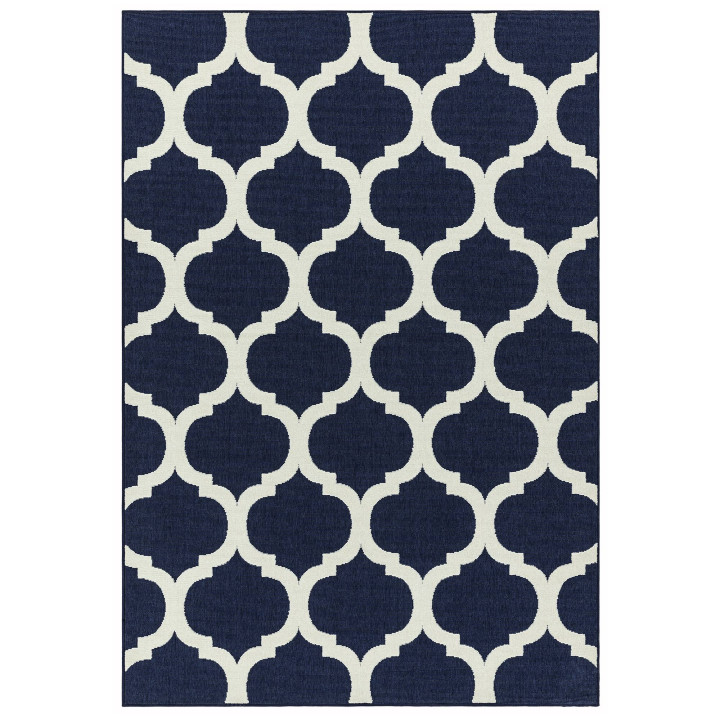 Rug Antibes geometric blue beige 200x290 cm