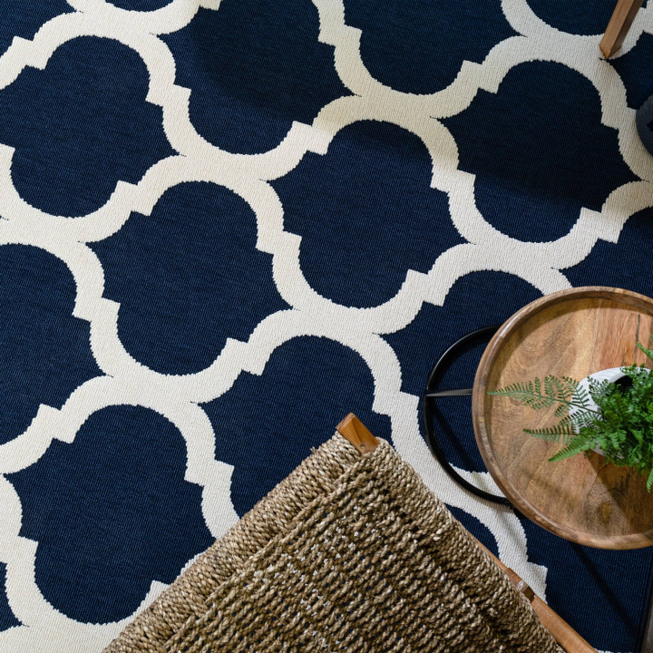 Rug Antibes geometric blue beige 200x290 cm