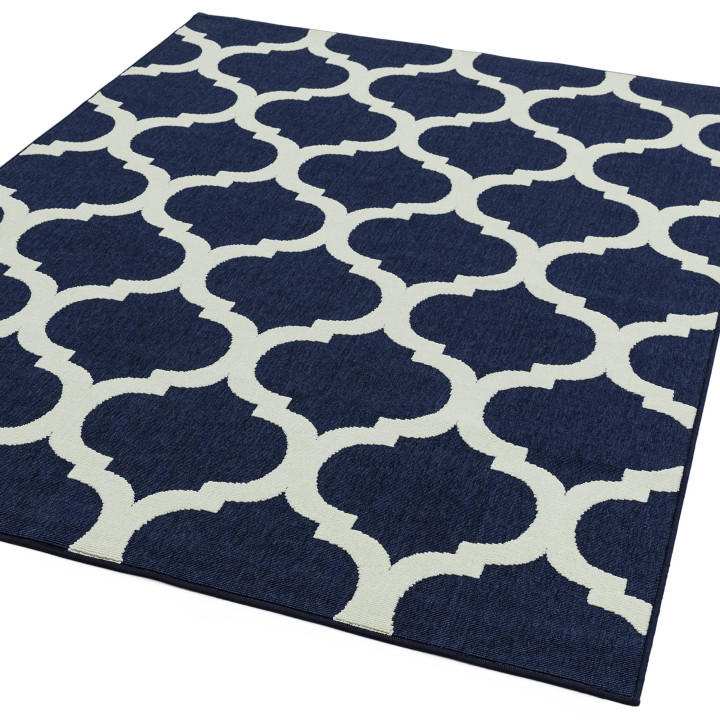 Tappeto Antibes geometrico blu e beige 200x290 c