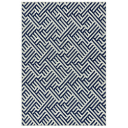 Tappeto Antibes geometrico blu scuro e bianco cr