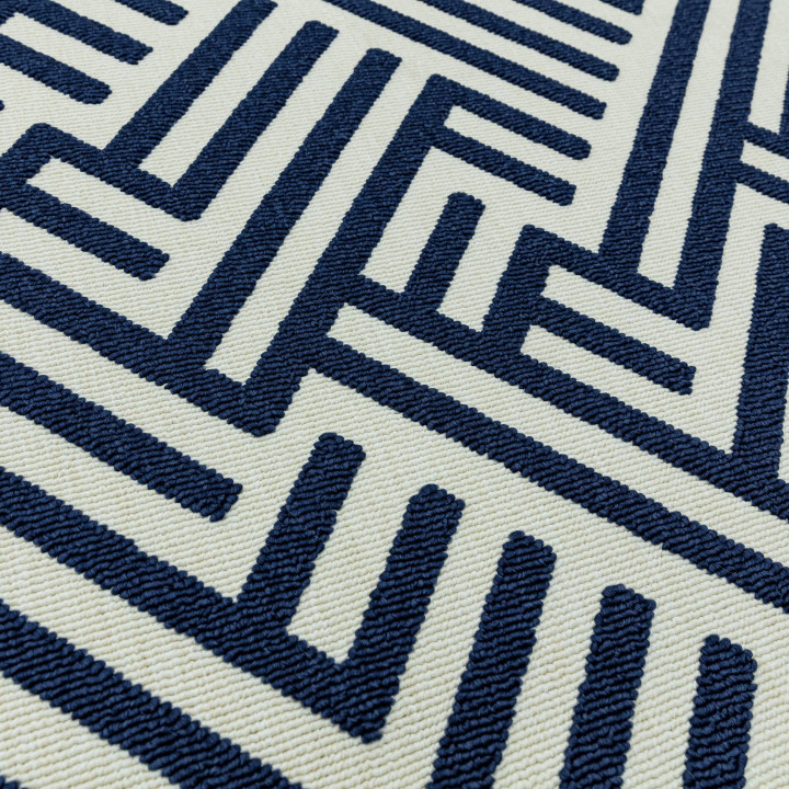 Tappeto Antibes geometrico blu scuro e bianco cr