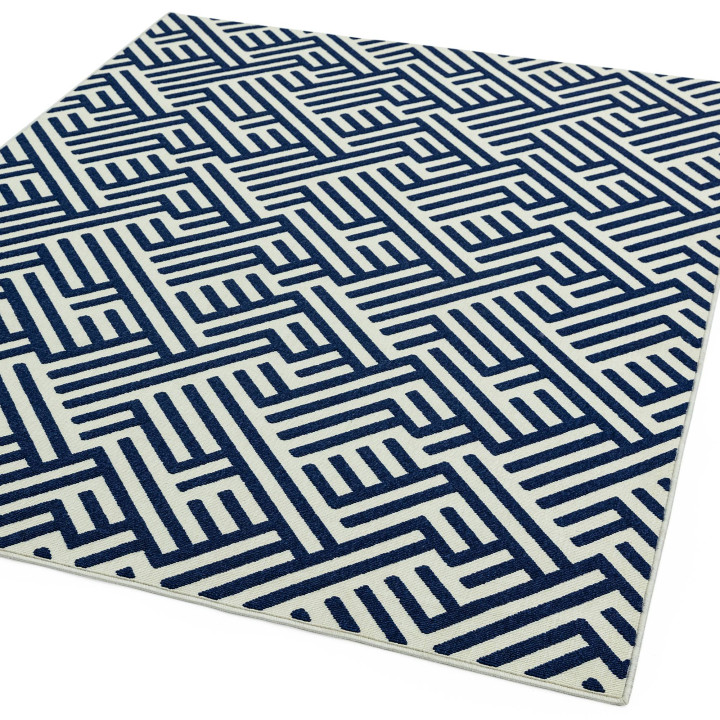 Rug Antibes geometric blue light beige 160x230 c