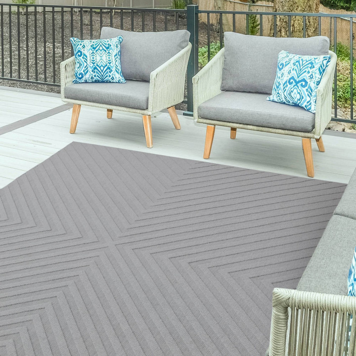 Rug Antibes geometric grey silver 200x290 cm