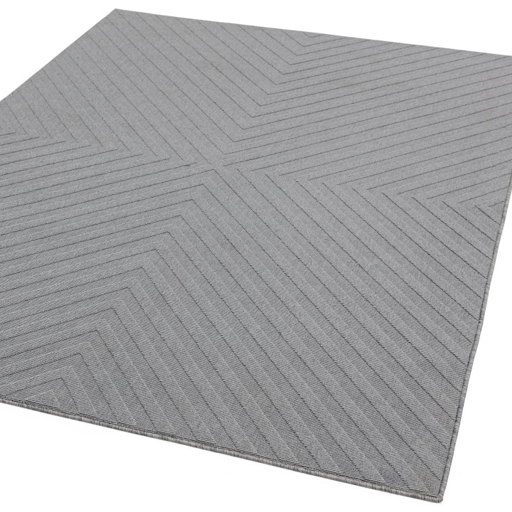 Tappeto Antibes geometrico grigio e argento 200x