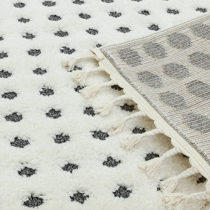 Tappeto Ariana geometrico crema e grigio scuro 1