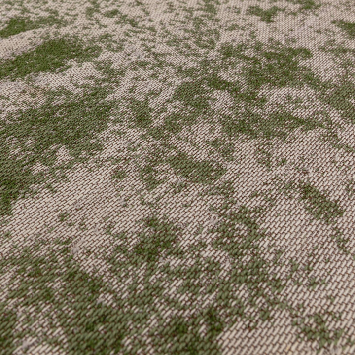 Tappeto Dara astratto verde oliva e beige 120x17