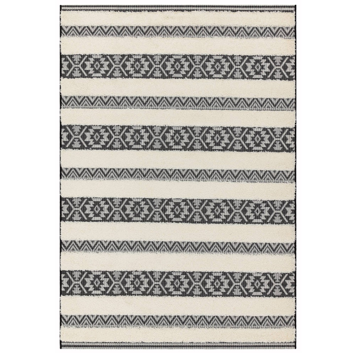 Tappeto Monty geometrico nero e bianco 80x150 cm
