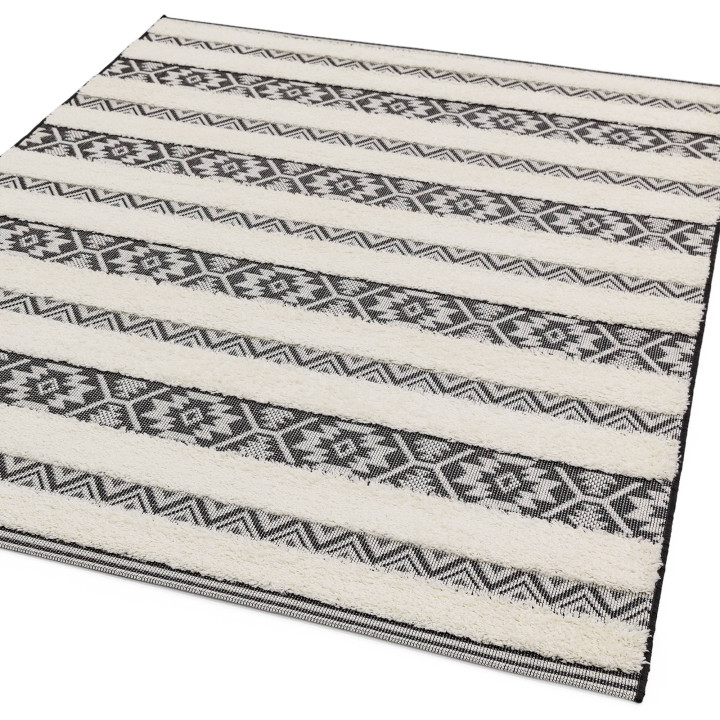 Rug Monty geometric black white 80x150 cm