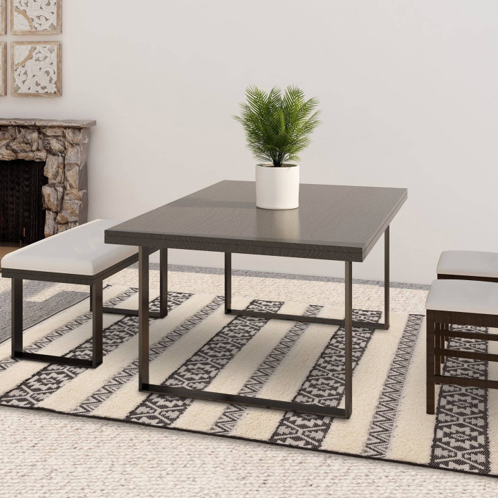 Tappeto Monty geometrico nero e bianco crema 200