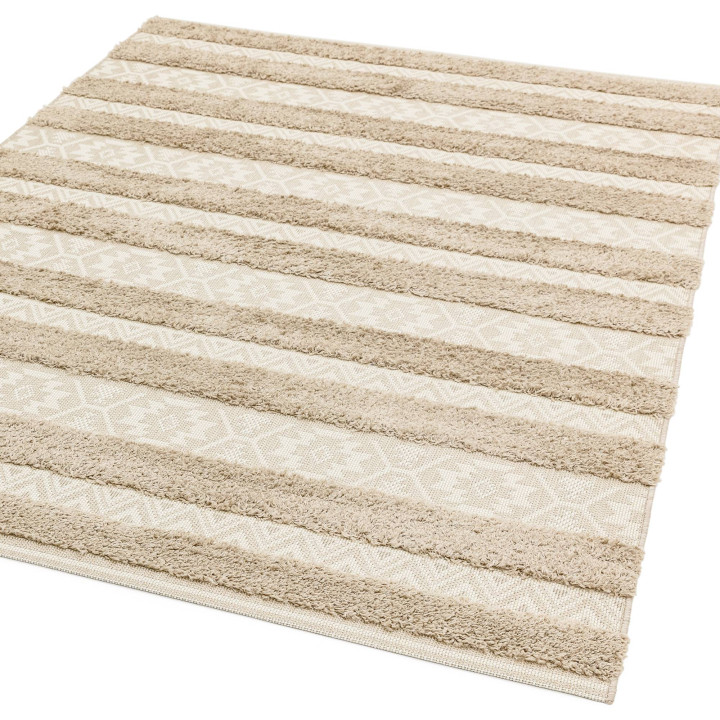 Rug Monty geometric beige taupe creamy white 80x