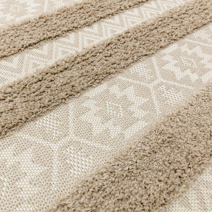 Rug Monty geometric beige taupe creamy white 80x